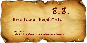 Breslauer Begónia névjegykártya